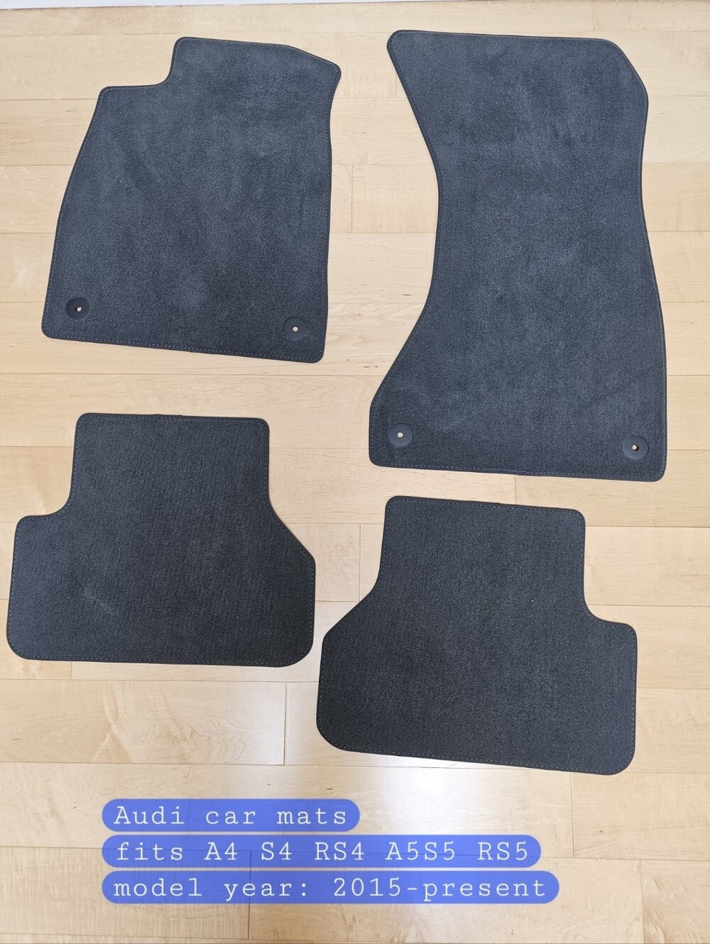 NWOT- AUDI Car Floor Mat Set, carpet- 4 Piece, dark gray